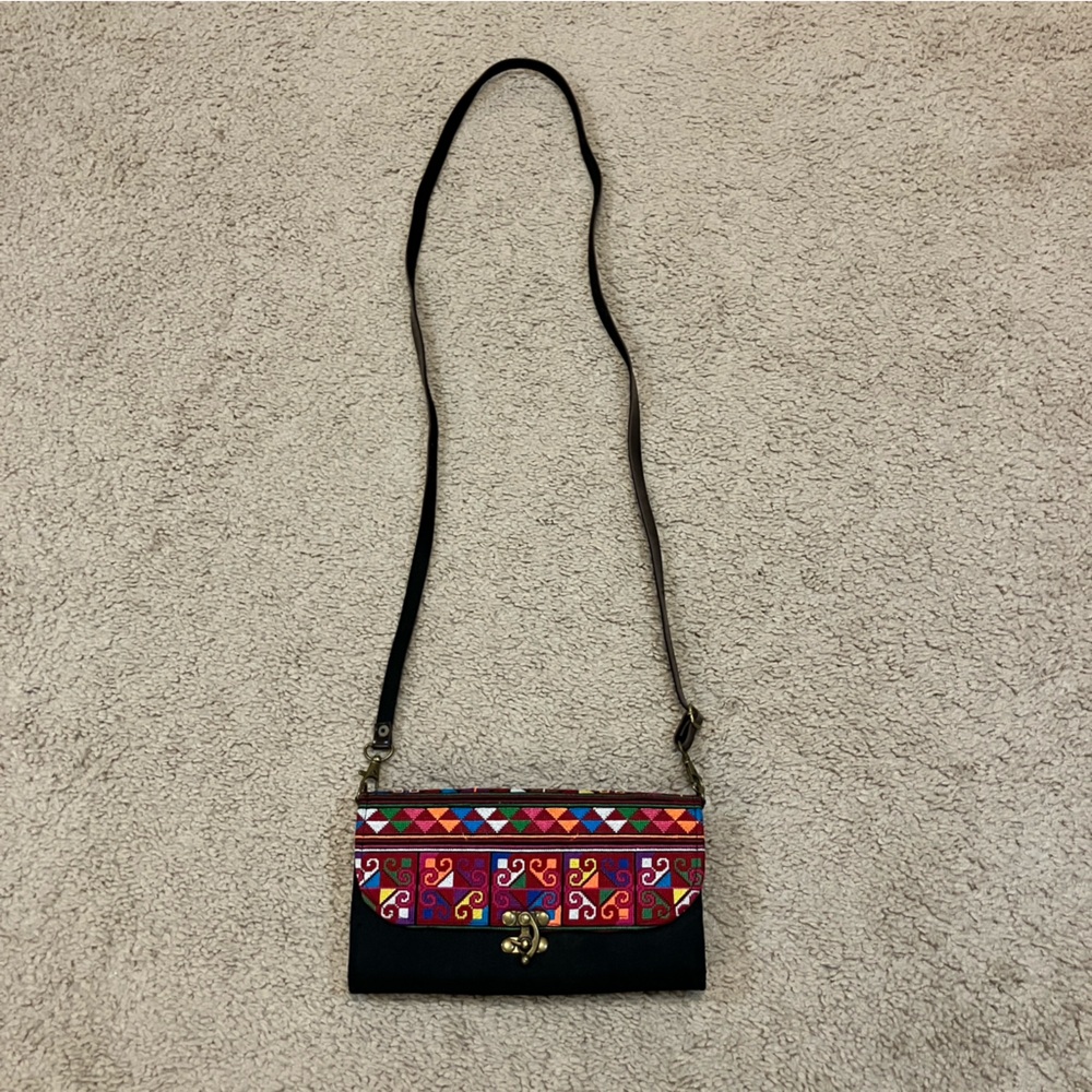 Colorful Geometric Embroidered Women's Crossbody Bag Purse Thailand